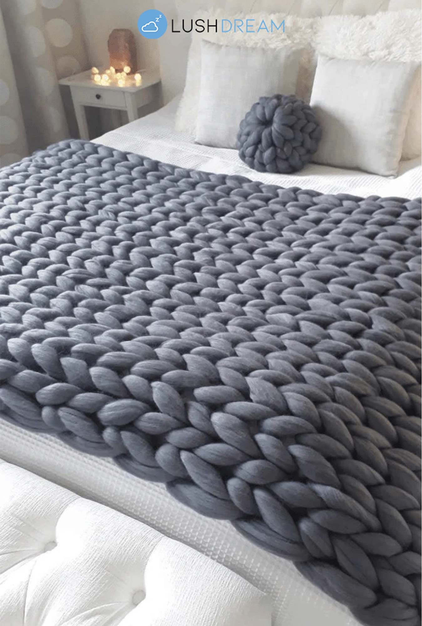 LuxSleep Chunky Knit Blanket